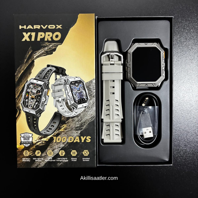 Harvox X1 Pro 100 Gün Şarjı Süresi İle Erkek Outdoor Akıllı Saat
