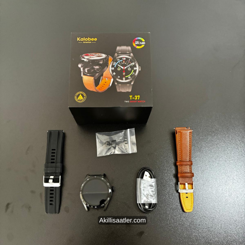 Kalobee T-37 TWS Bluetooth Kulaklıklı Akıllı Unisex Akıllı Saat