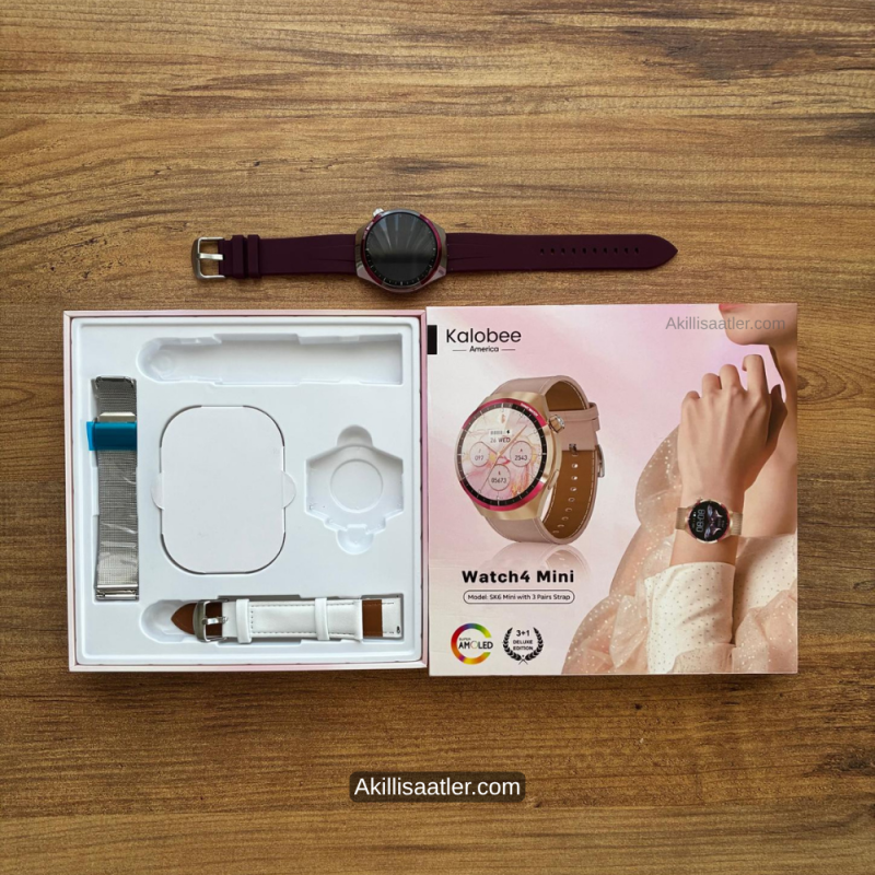 Kalobee Watch 4 Mini Hediyelik Kaliteli Kadın Akıllı Saat Seti