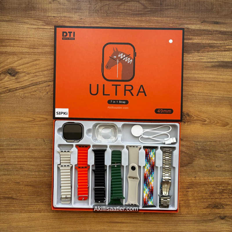 SIPKI Ultra 49mm 7 in 1 Set Hediyelik Unisex Akıllı Saat